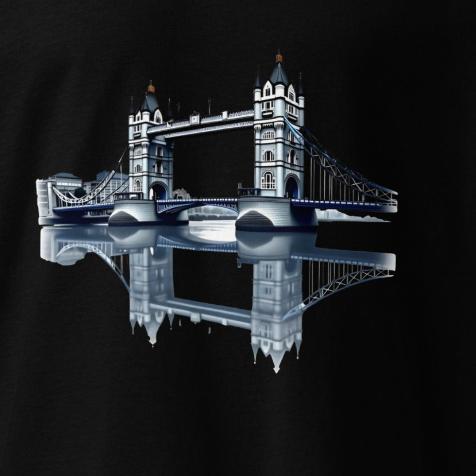 Oversized Mirrored Tower Bridge London heavyweight t-shirt