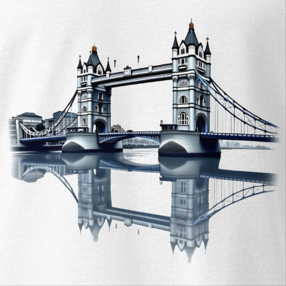 Oversized Mirrored Tower Bridge London heavyweight t-shirt