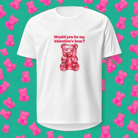 Women's gym why gummy bear Valentine's Dryer fit material sports jersey
