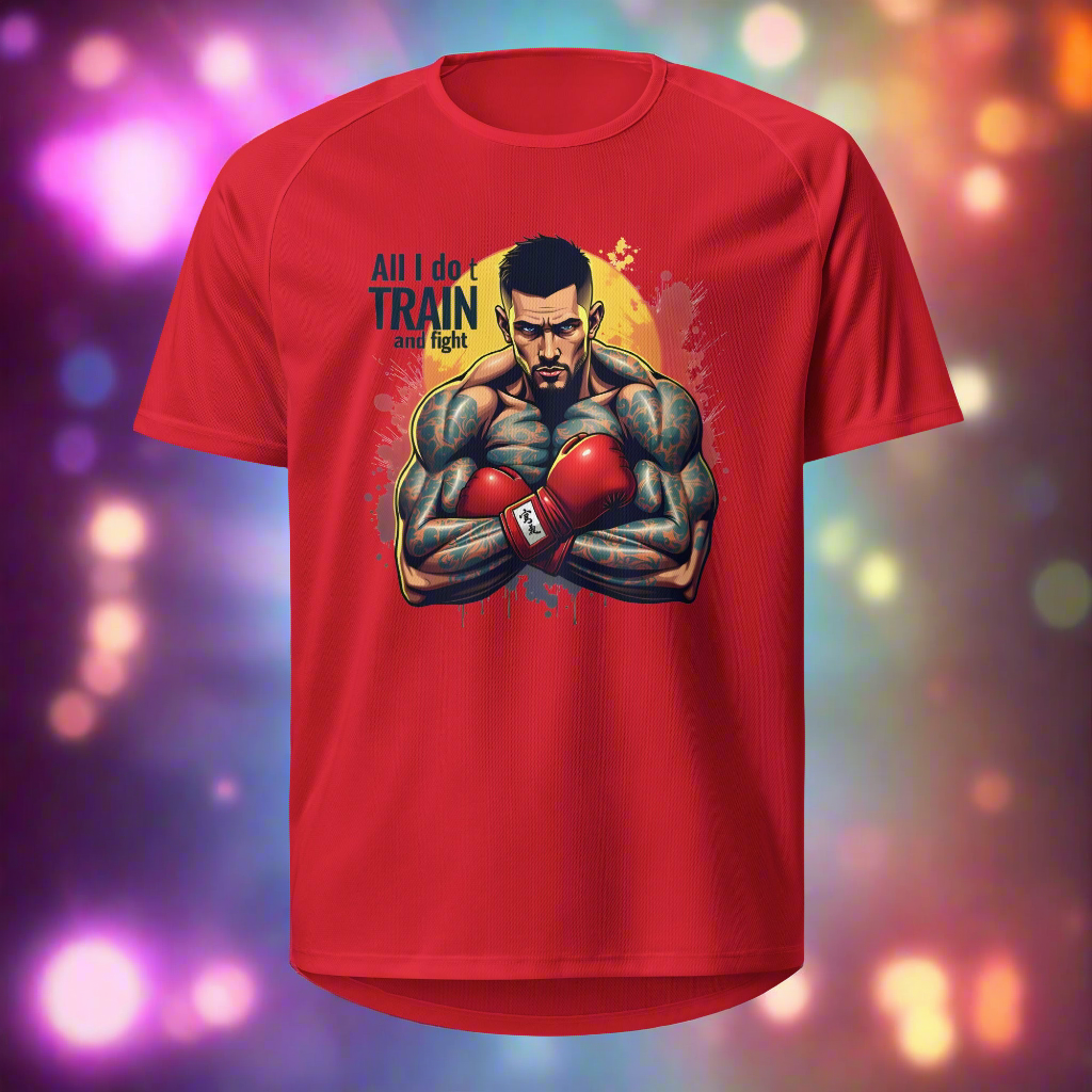 men's all I do t is Train and Fight sports jersey
