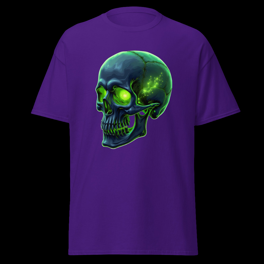 Unisex Fluorescent green crystal skull classic tee