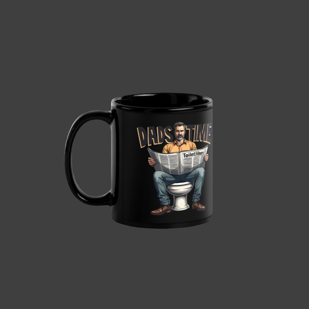 Dad's time Black Glossy Mug