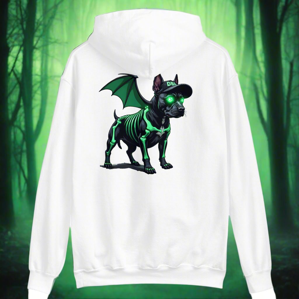 Unisex Zombie Green Bat dog Hoodie