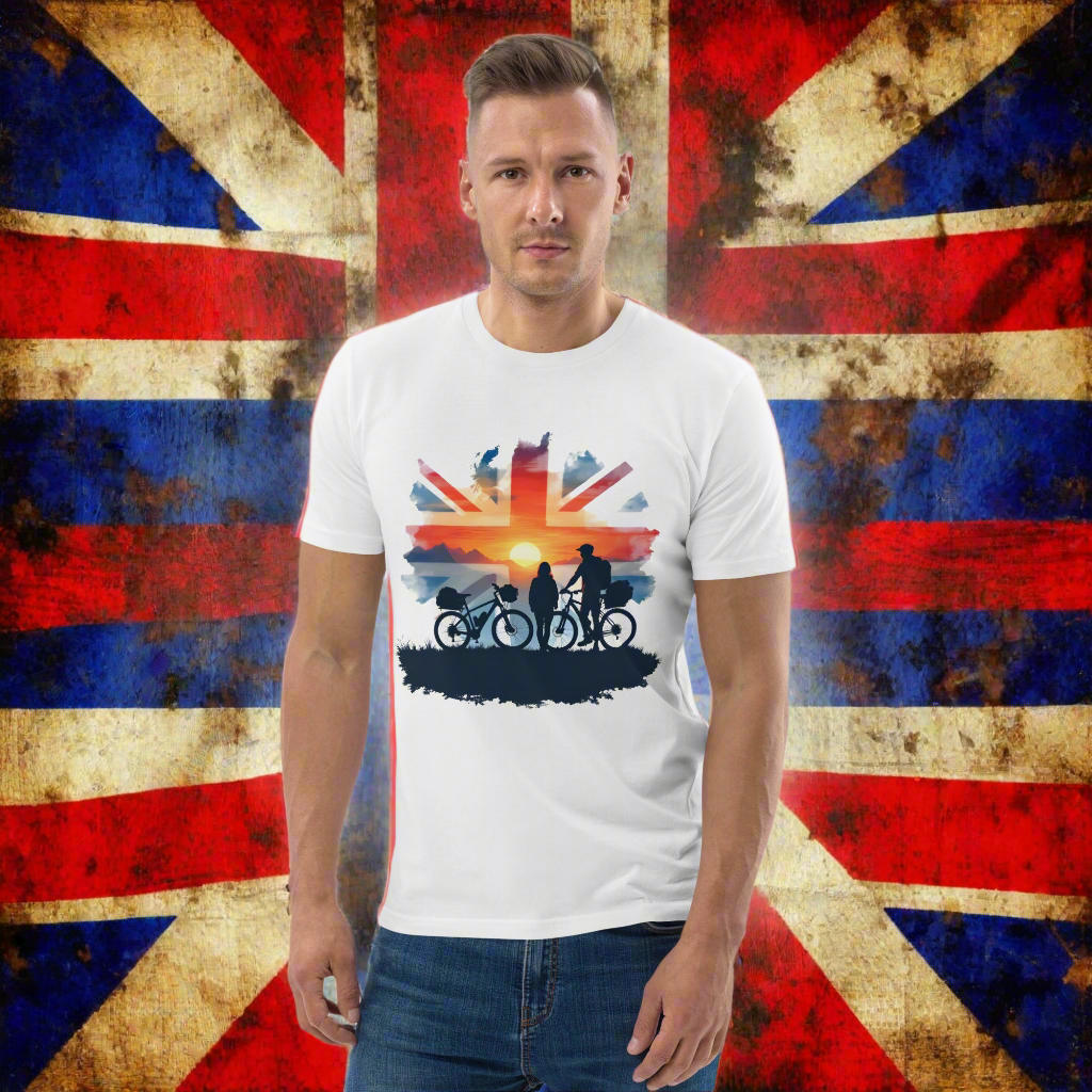 Unisex UK Adventure Sunset Classic white cotton t-shirt