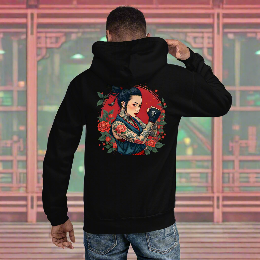 Unisex Japanese Style fighting lady Hoodie