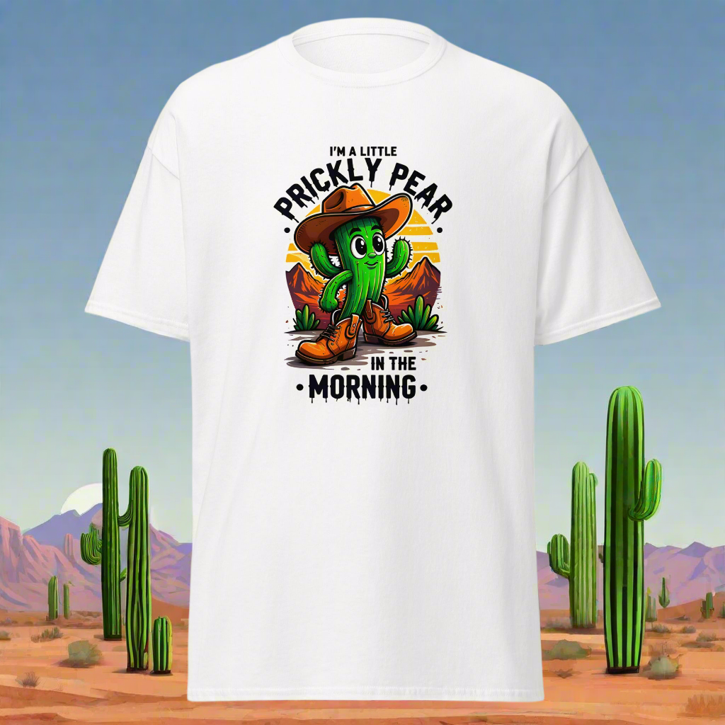 Men's I'm a little prickly pear in the morning 100% cotton classic tee