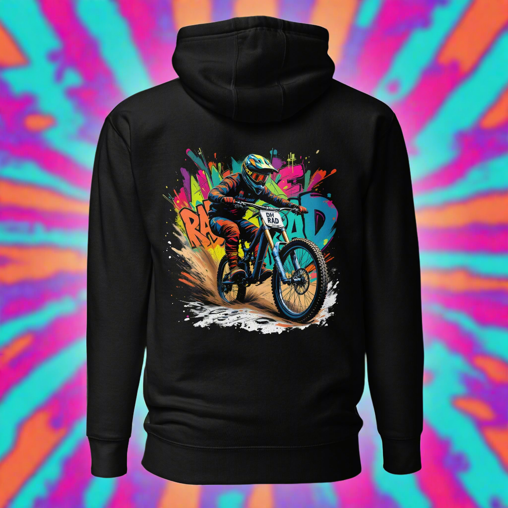 Unisex Graffiti style downhill mountain biker Hoodie