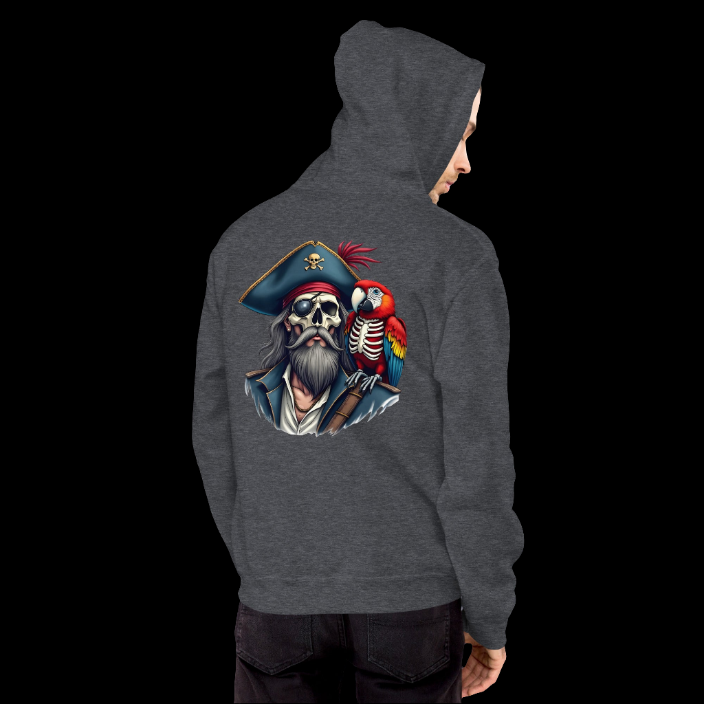 Unisex Skeleton Pirate with parrot Hoodie