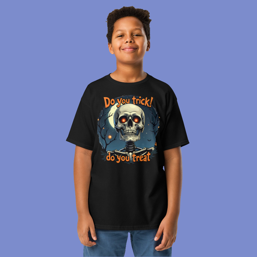 Youth Short-Sleeve trick or treat skeleton classic tee