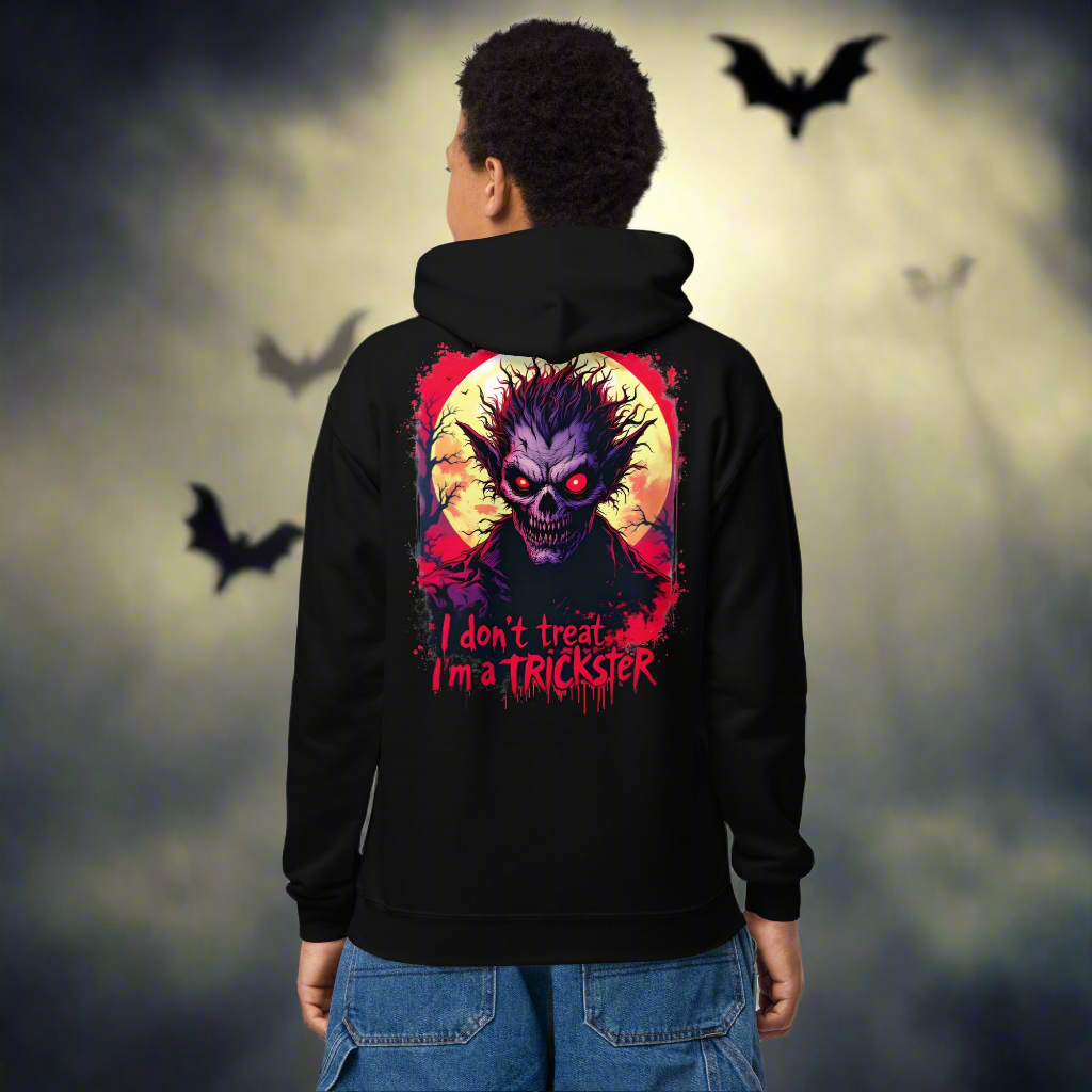 Youth Halloween I'm a trickster heavy blend hoodie