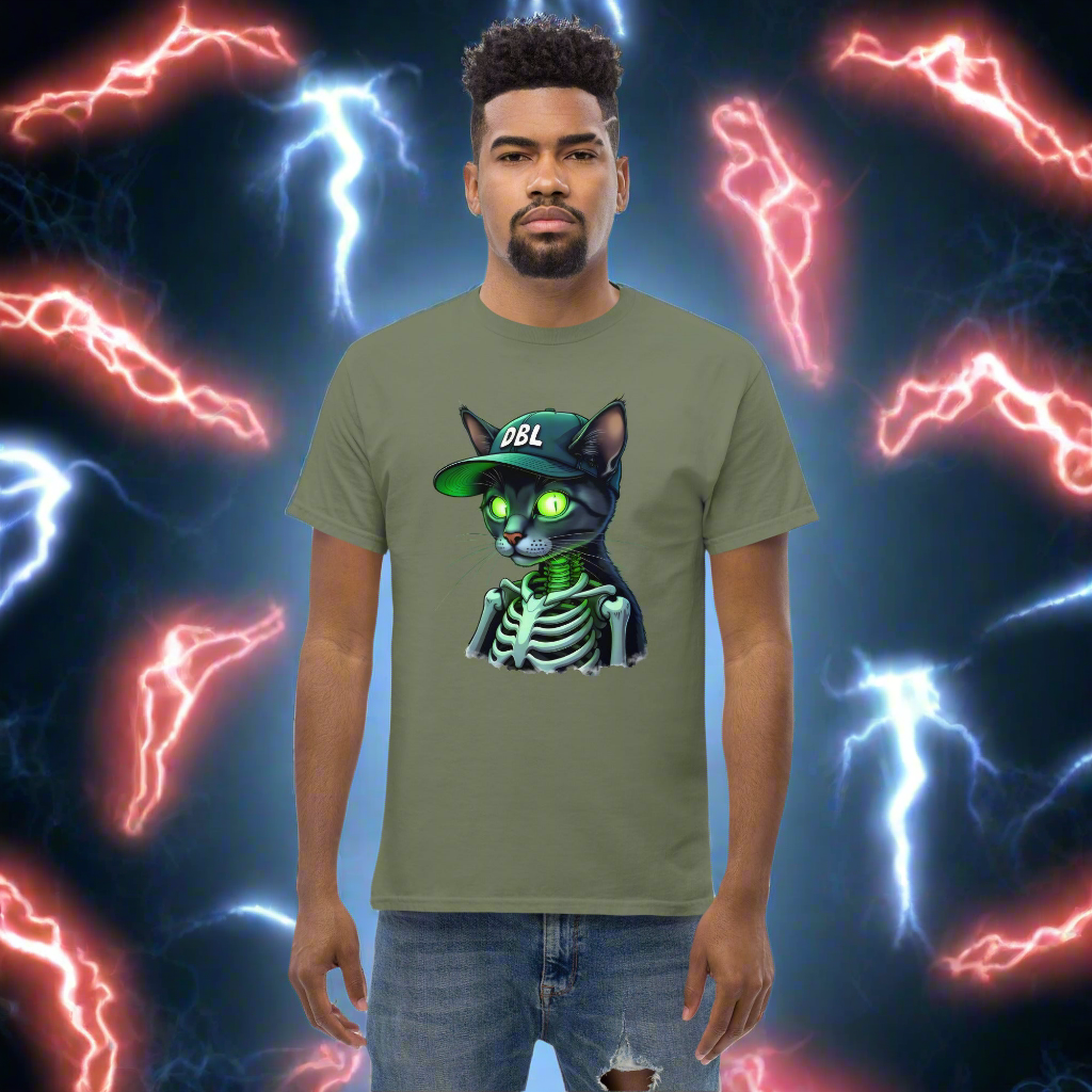 Unisex Zombie Green Illuminated cat classic tee