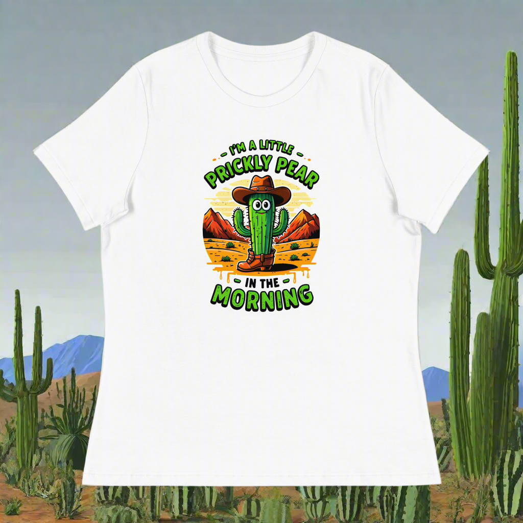 Women's I'm a little prickly pear in the morning 100% cotton classic tee Relaxed T-Shirt