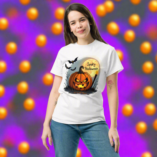 Unisex Bats Pumpkin Halloween classic tee