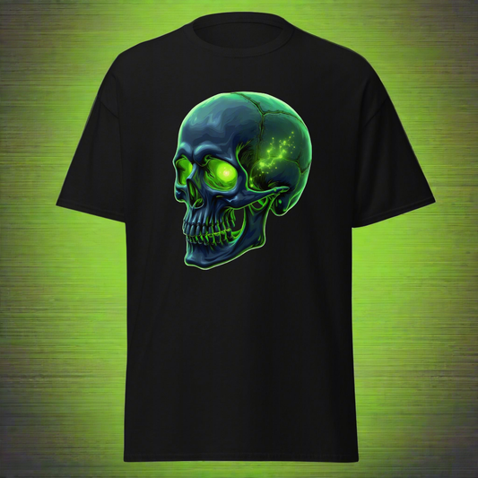Unisex Fluorescent green crystal skull classic tee