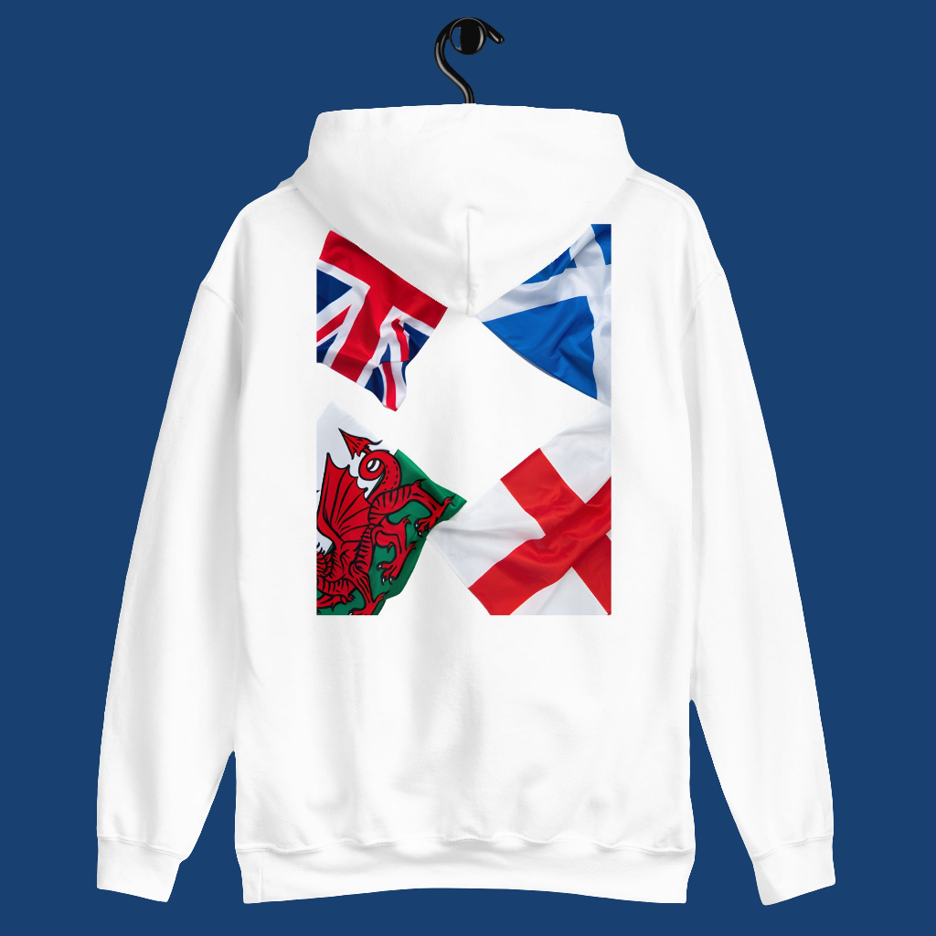 Unisex the UK Scotland Ireland & wales Box rear print Hoodie