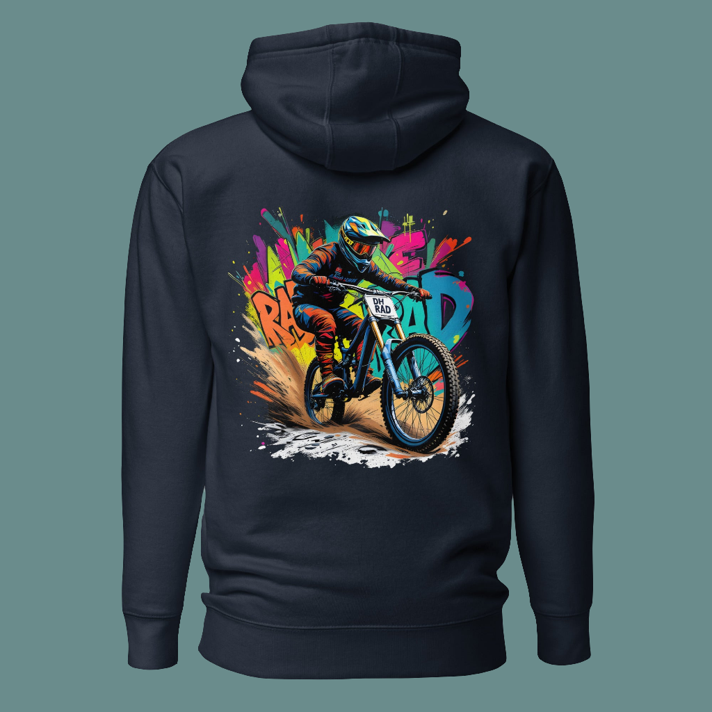 Unisex Graffiti style downhill mountain biker Hoodie