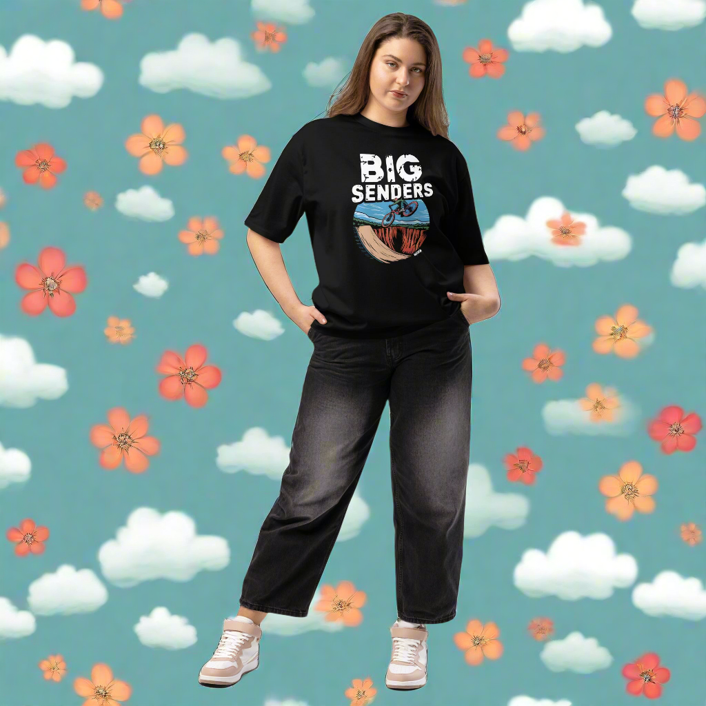 Oversized Big sender illustration bike-park classic weight t-shirt