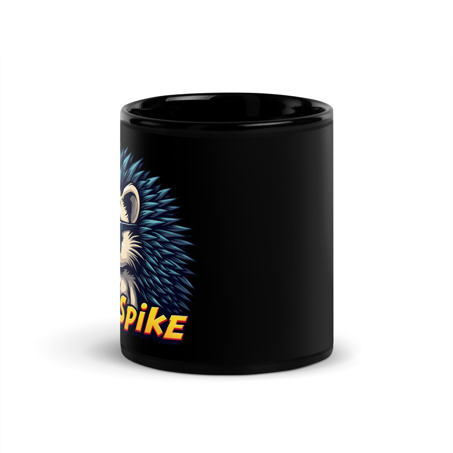 Hedgehog Mr spike Black Glossy Mug