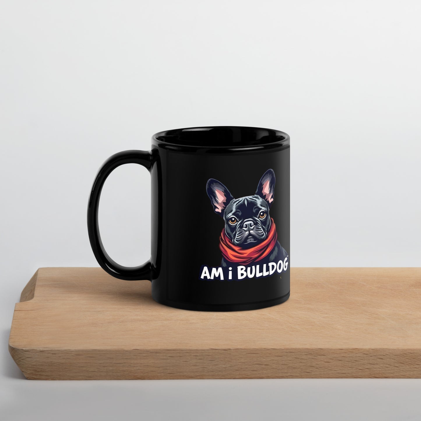 Black Pug French Bulldog Glossy Mug
