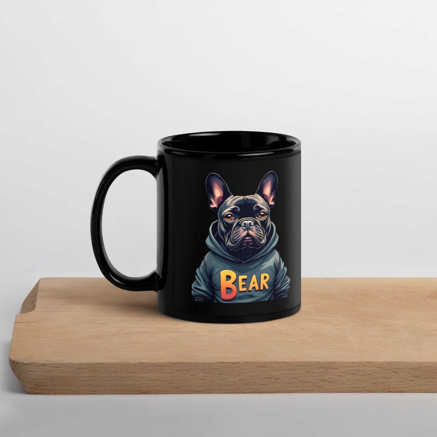 The French bulldog bear Black Glossy Mug
