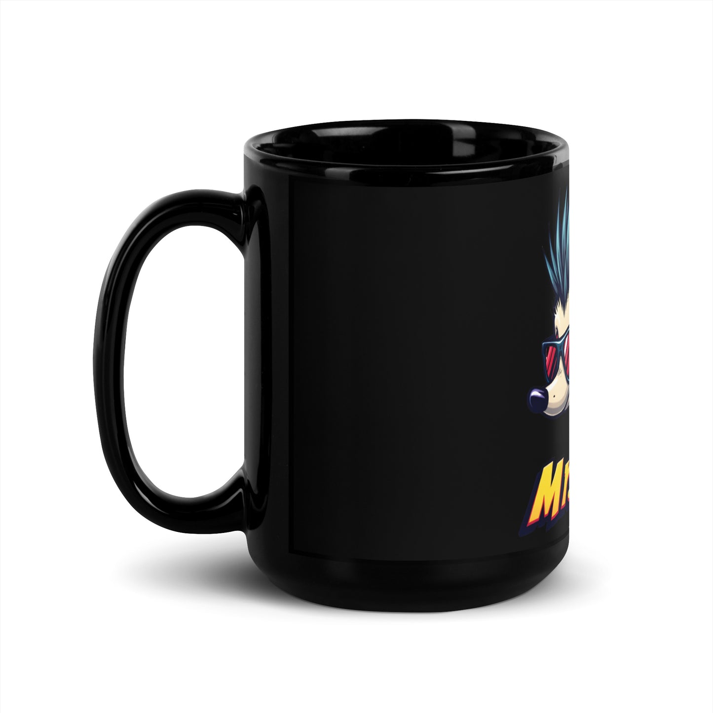 Hedgehog Mr spike Black Glossy Mug