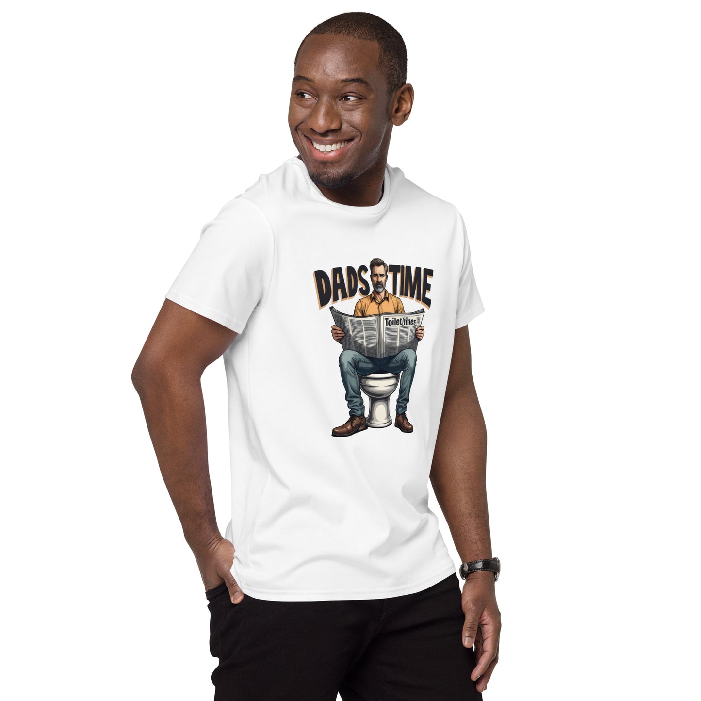 Men's sat on toilet dads time premium cotton t-shirt