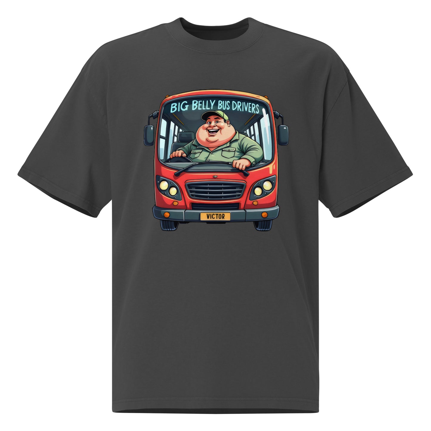 Oversized Big belly bus driver faded t-shirt