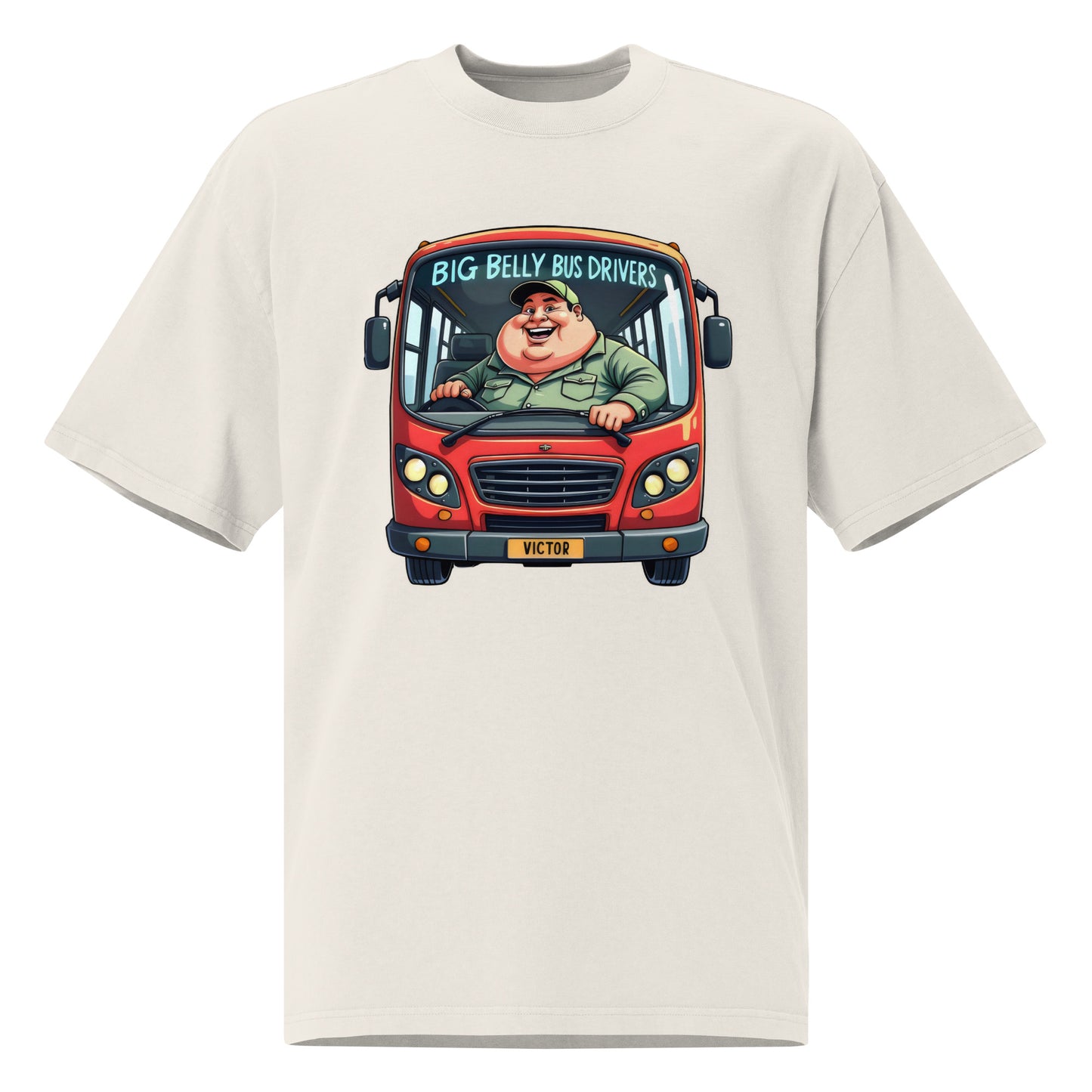 Oversized Big belly bus driver faded t-shirt