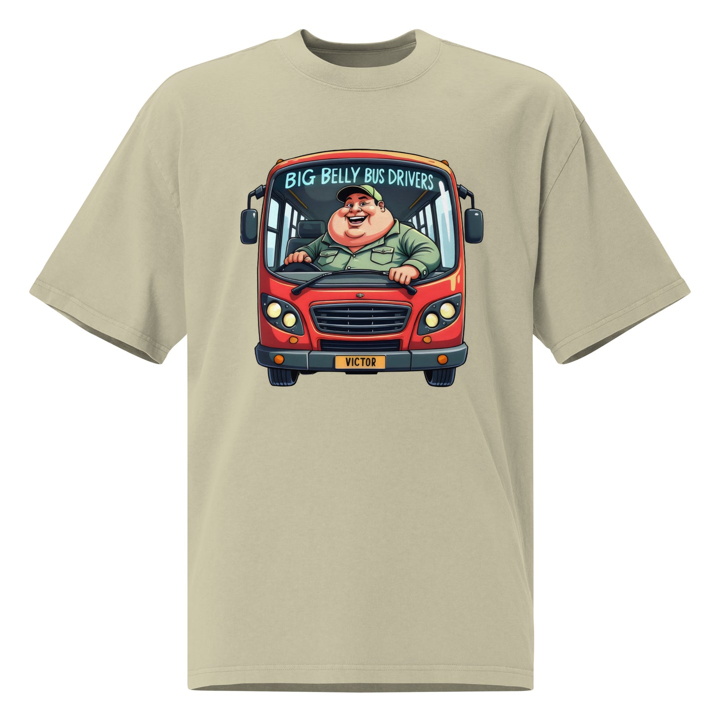 Oversized Big belly bus driver faded t-shirt