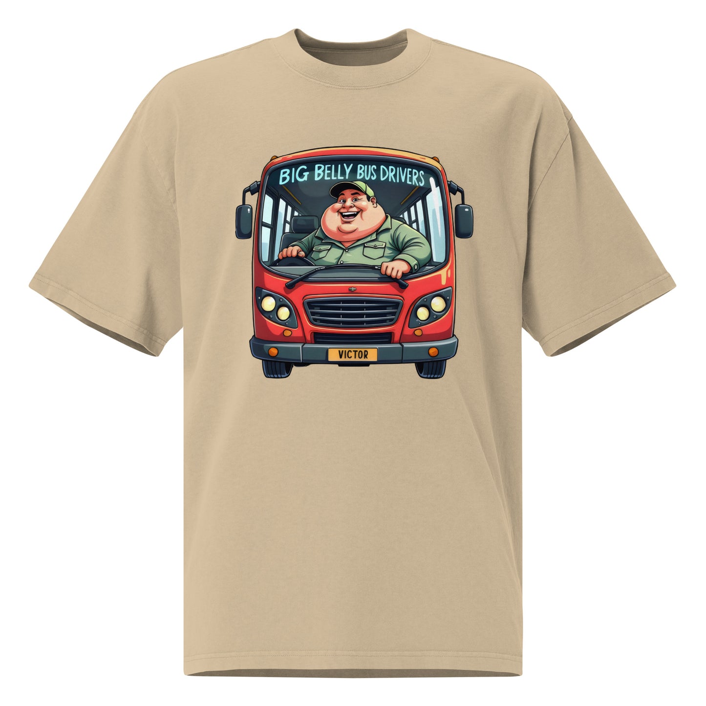 Oversized Big belly bus driver faded t-shirt