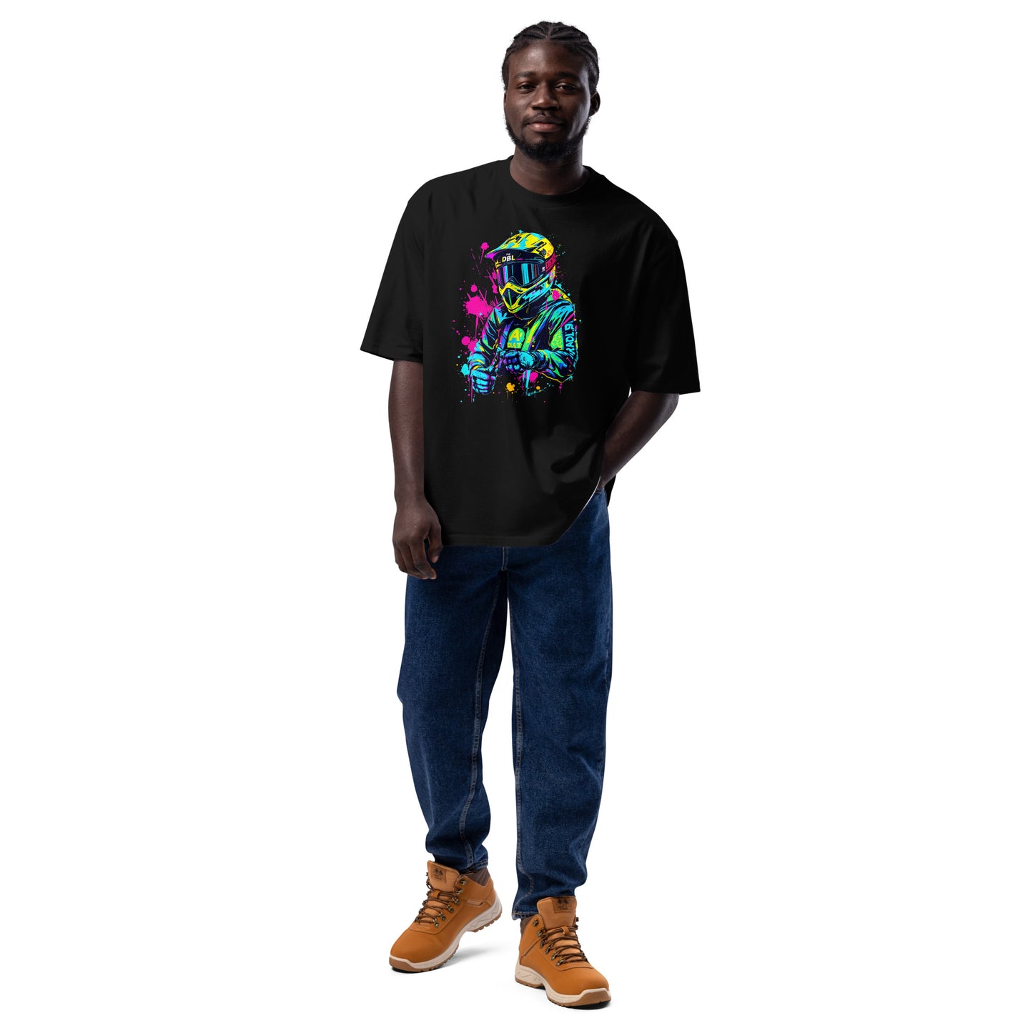 Oversized Psychedelic bike art series-2 heavyweight t-shirt