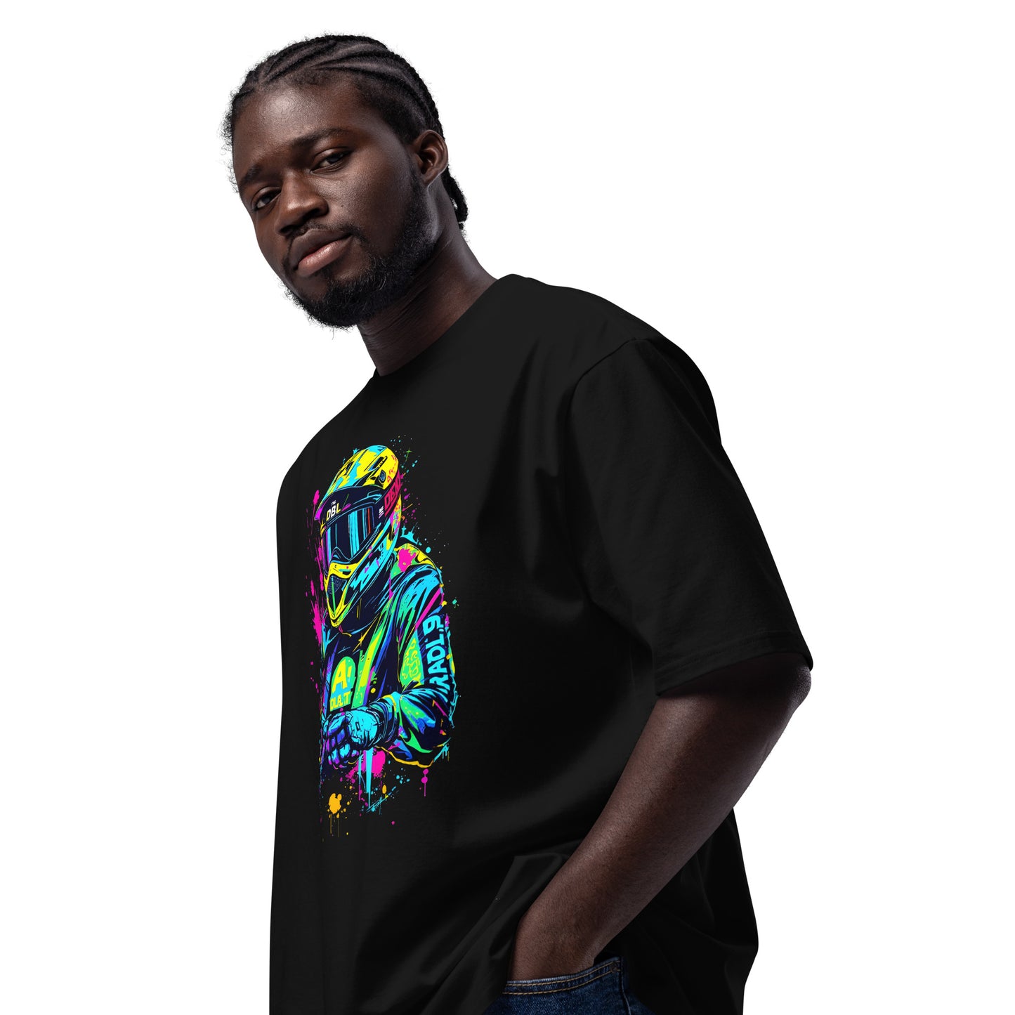 Oversized Psychedelic bike art series-2 heavyweight t-shirt