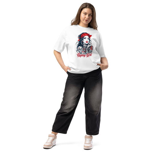 Oversized Unisex Gypsy girl illustration heavyweight t-shirt