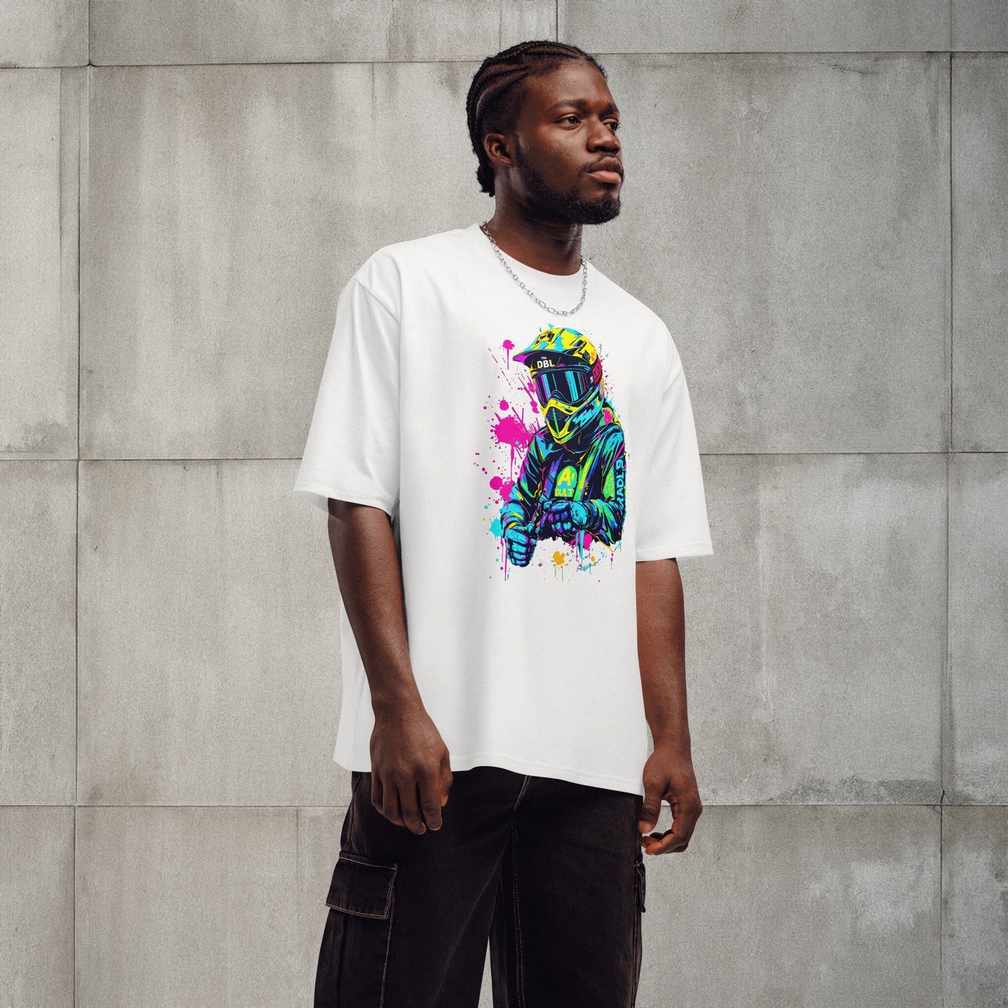 Oversized Psychedelic bike art series-2 heavyweight t-shirt