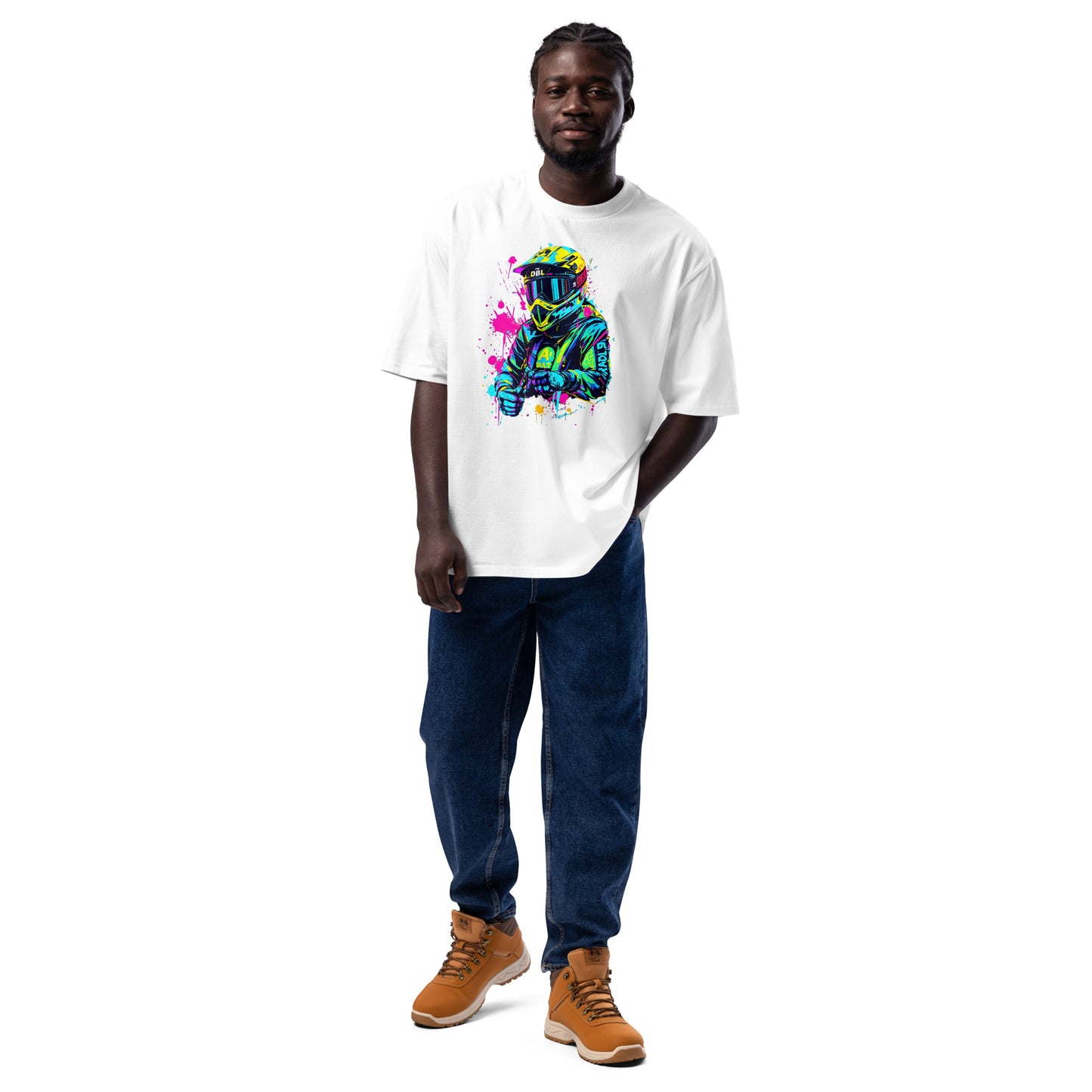 Oversized Psychedelic bike art series-2 heavyweight t-shirt