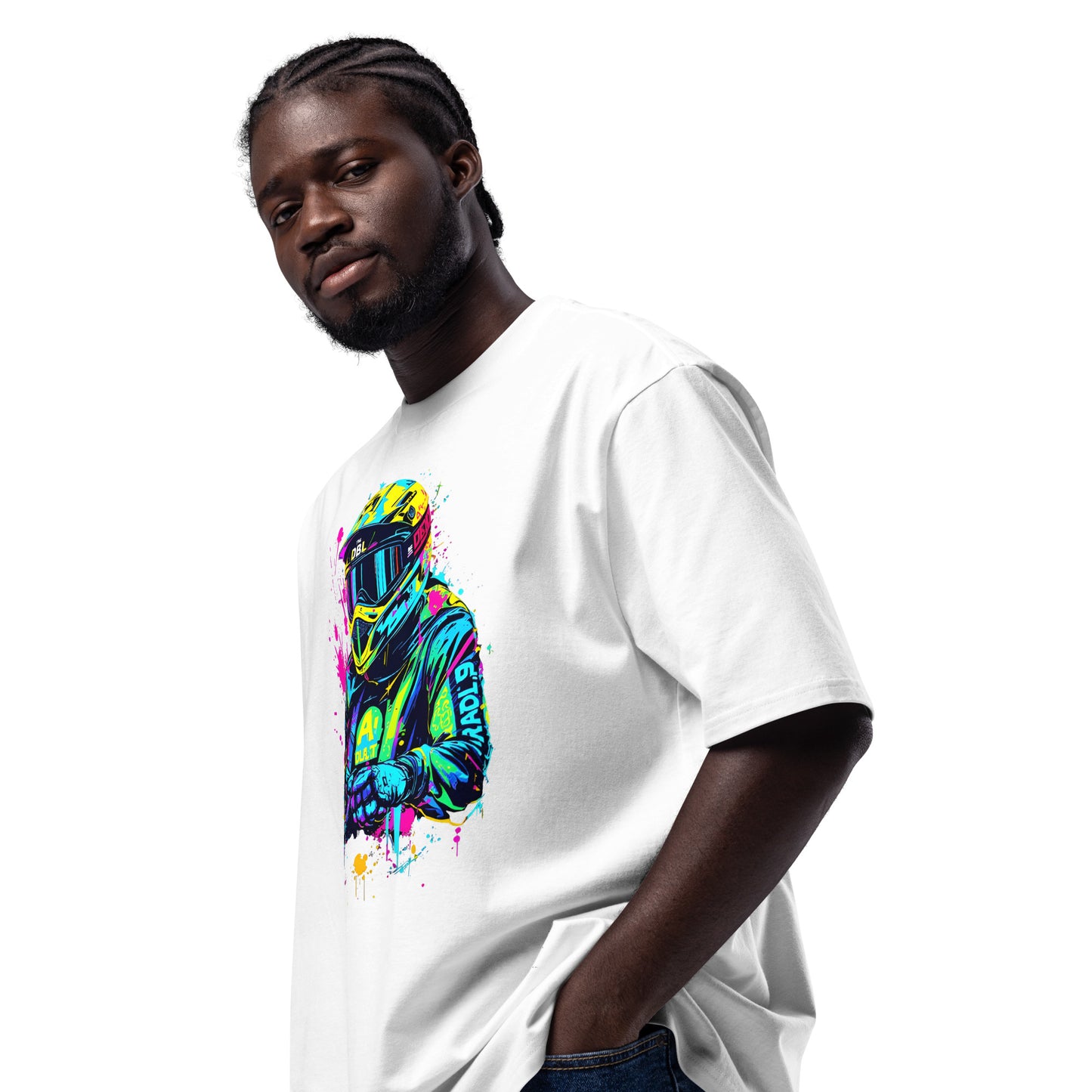 Oversized Psychedelic bike art series-2 heavyweight t-shirt