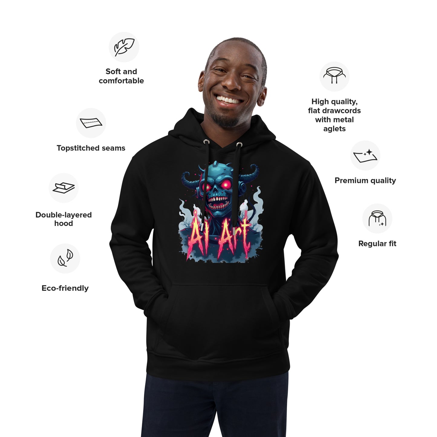 Premium Monster AI art eco hoodie
