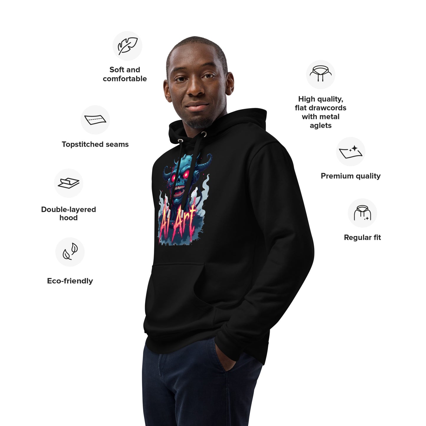 Premium Monster AI art eco hoodie