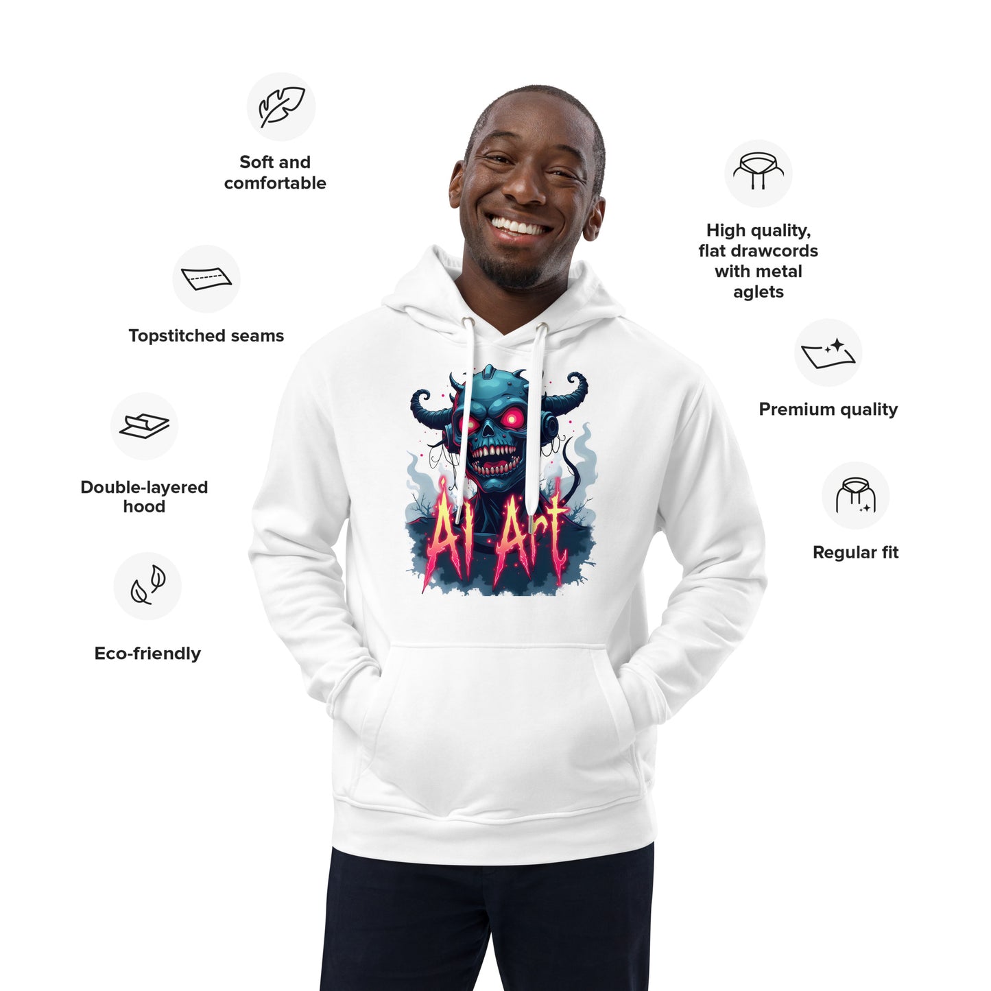 Premium Monster AI art eco hoodie