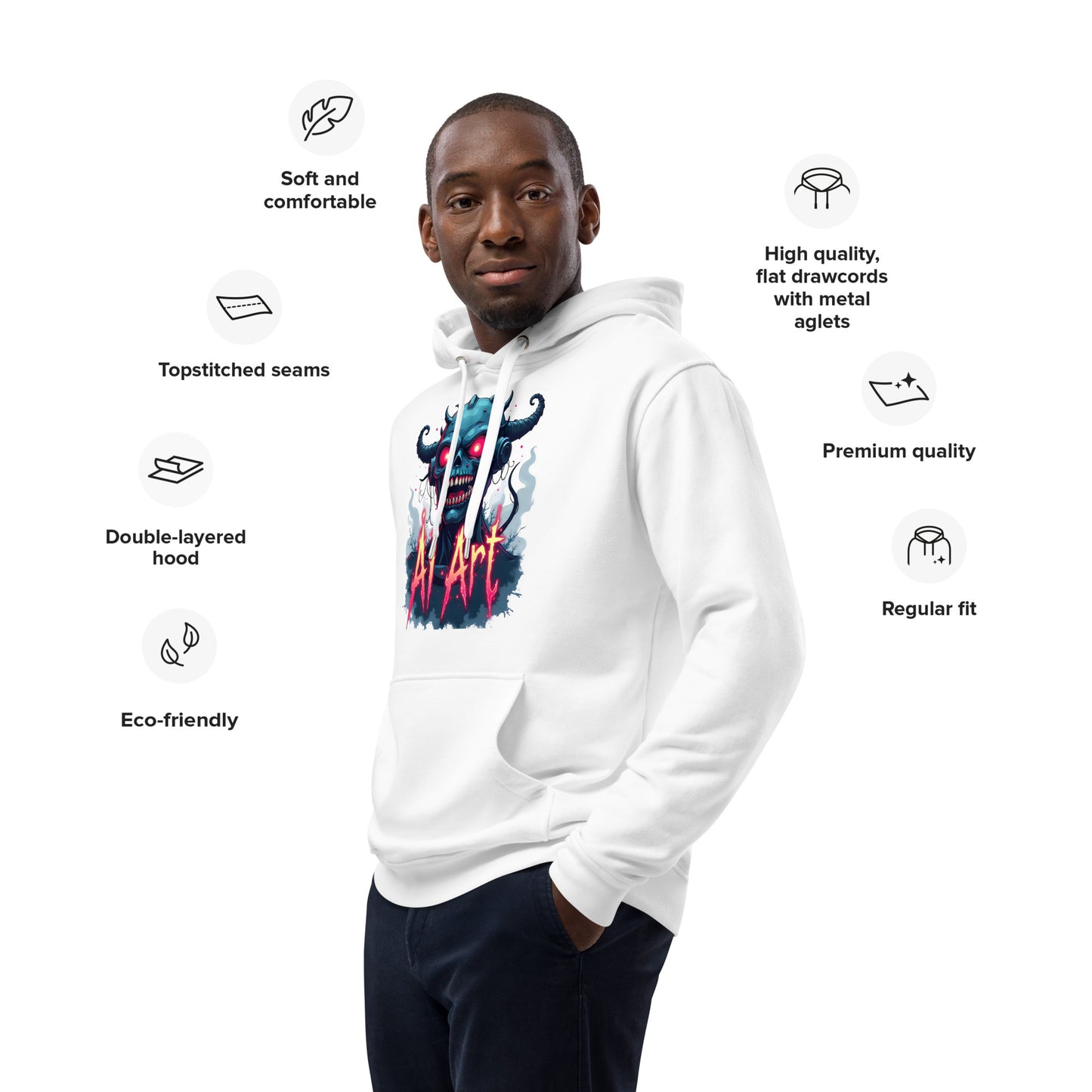 Premium Monster AI art eco hoodie
