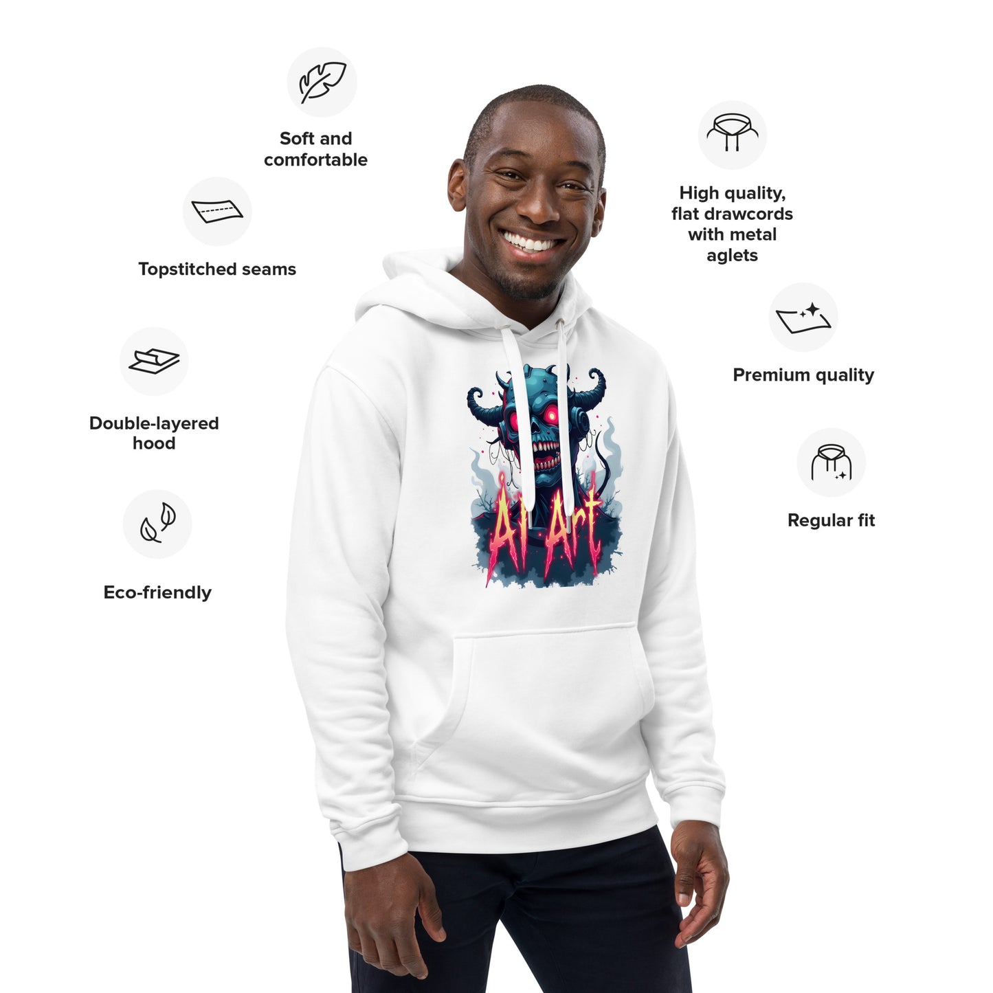 Premium Monster AI art eco hoodie