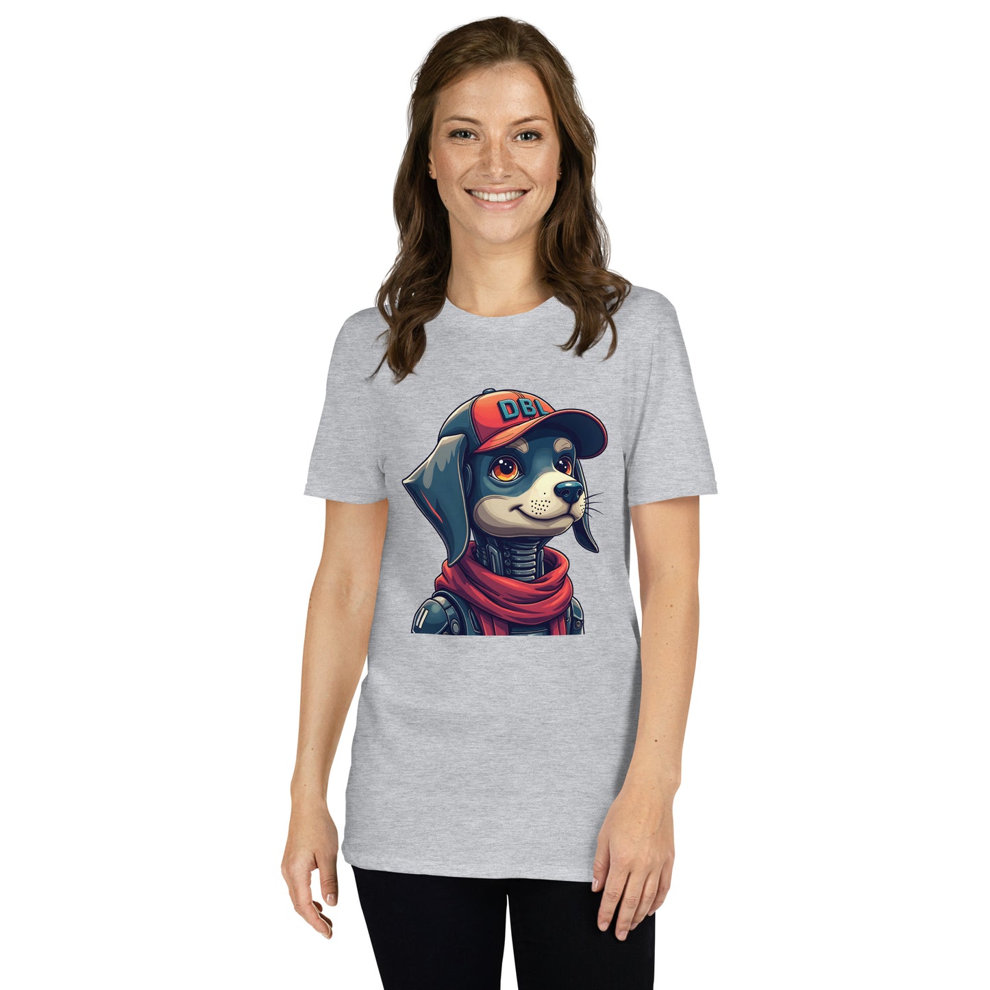 Short-Sleeve Cartoon dog with DBL cap shaggy T-Shirt