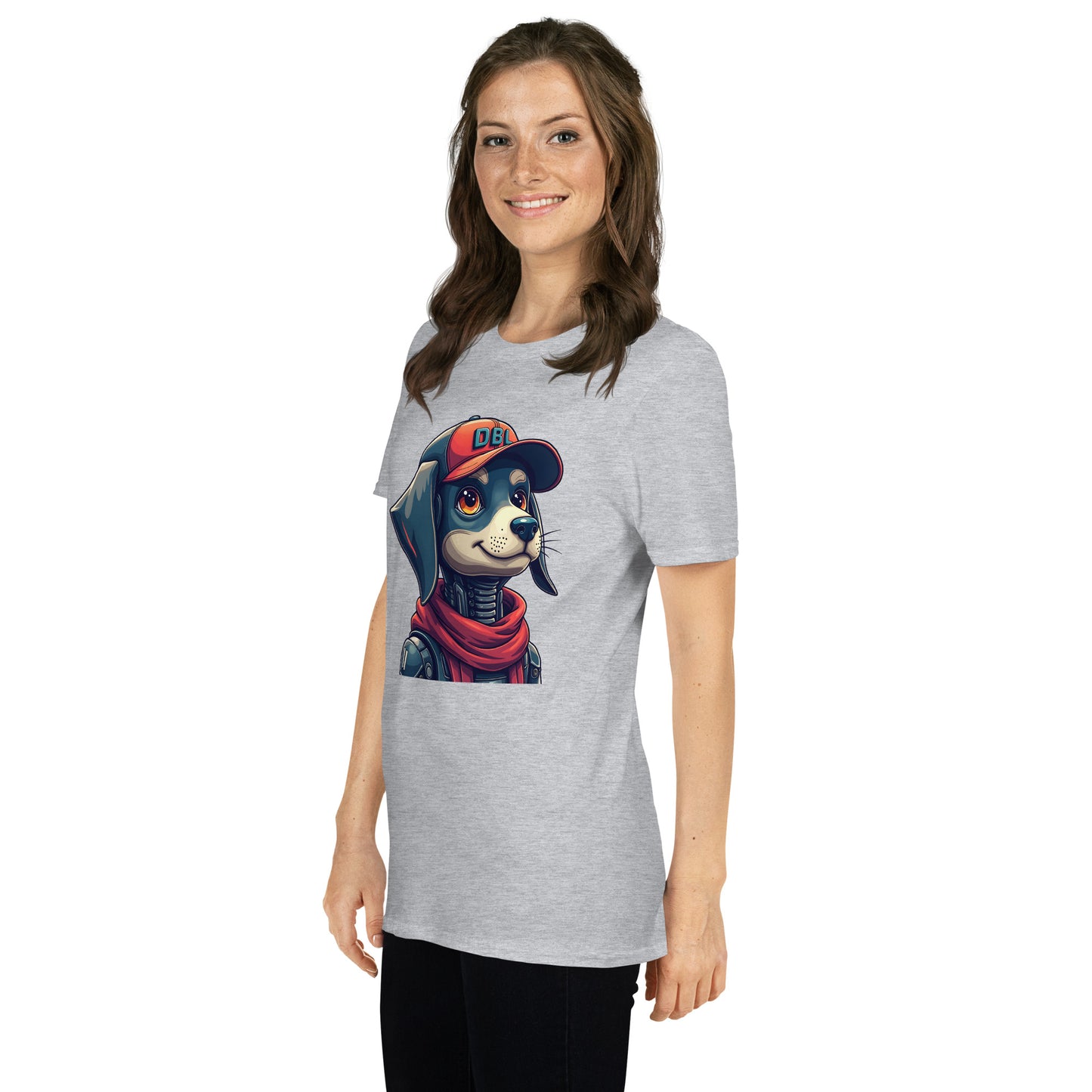 Short-Sleeve Cartoon dog with DBL cap shaggy T-Shirt