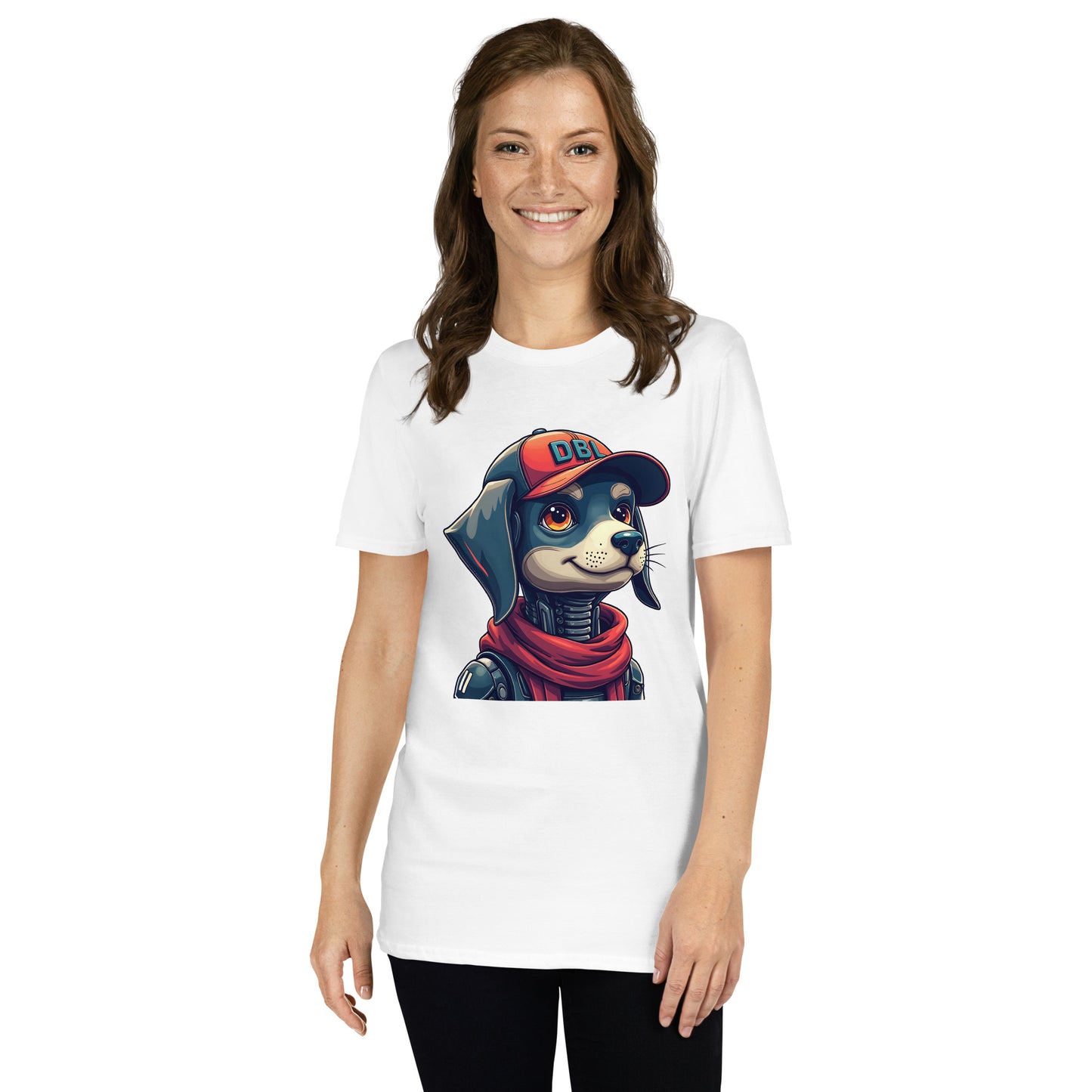 Short-Sleeve Cartoon dog with DBL cap shaggy T-Shirt