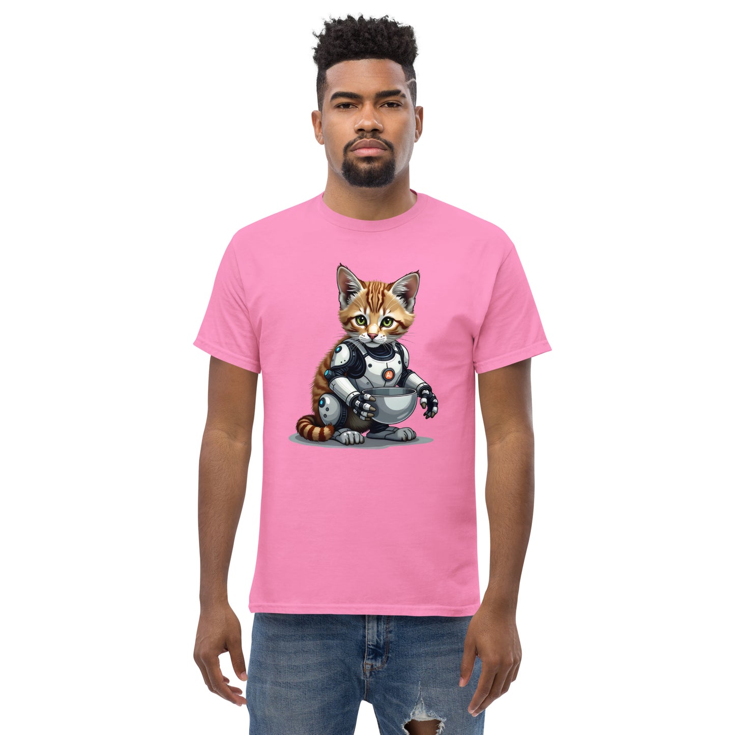 Unisex Popping AI cat classic tee