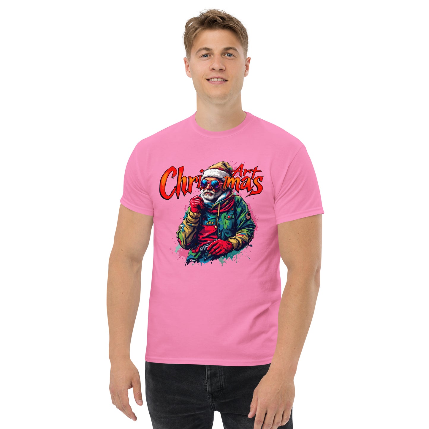 Unisex Christmas art cool looking street artist classic tee