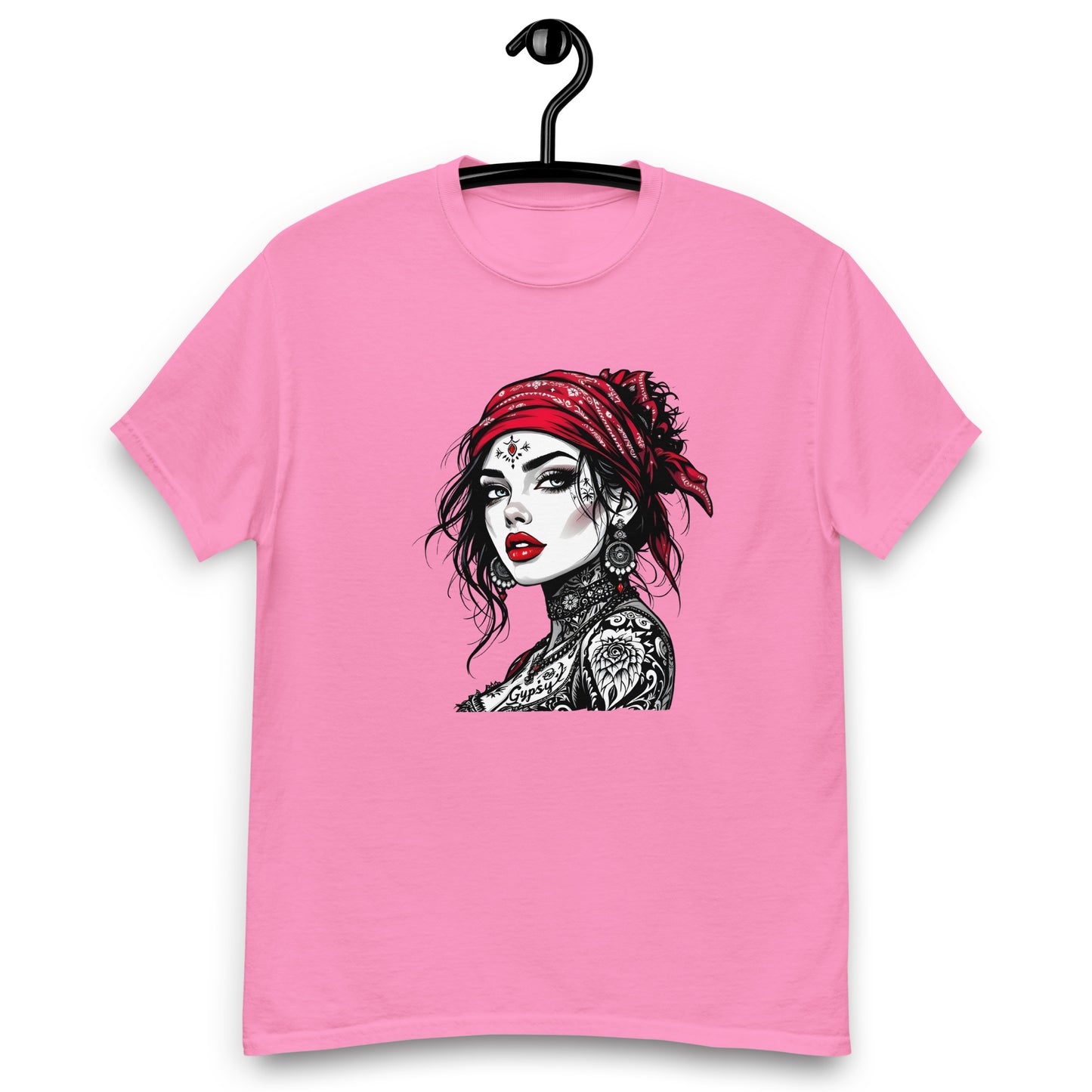Unisex Red scarf tattoo gypsy girl classic tee