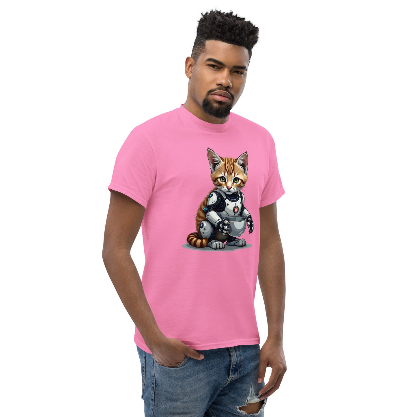 Unisex Popping AI cat classic tee