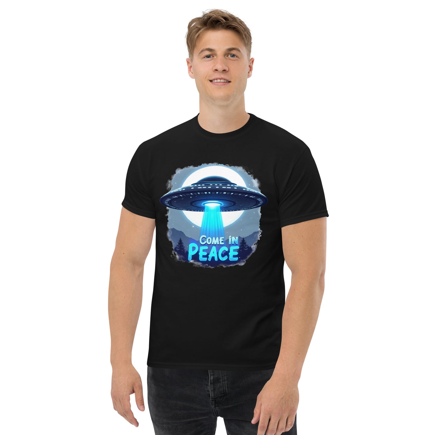 Unisex UFO come in peace classic tee