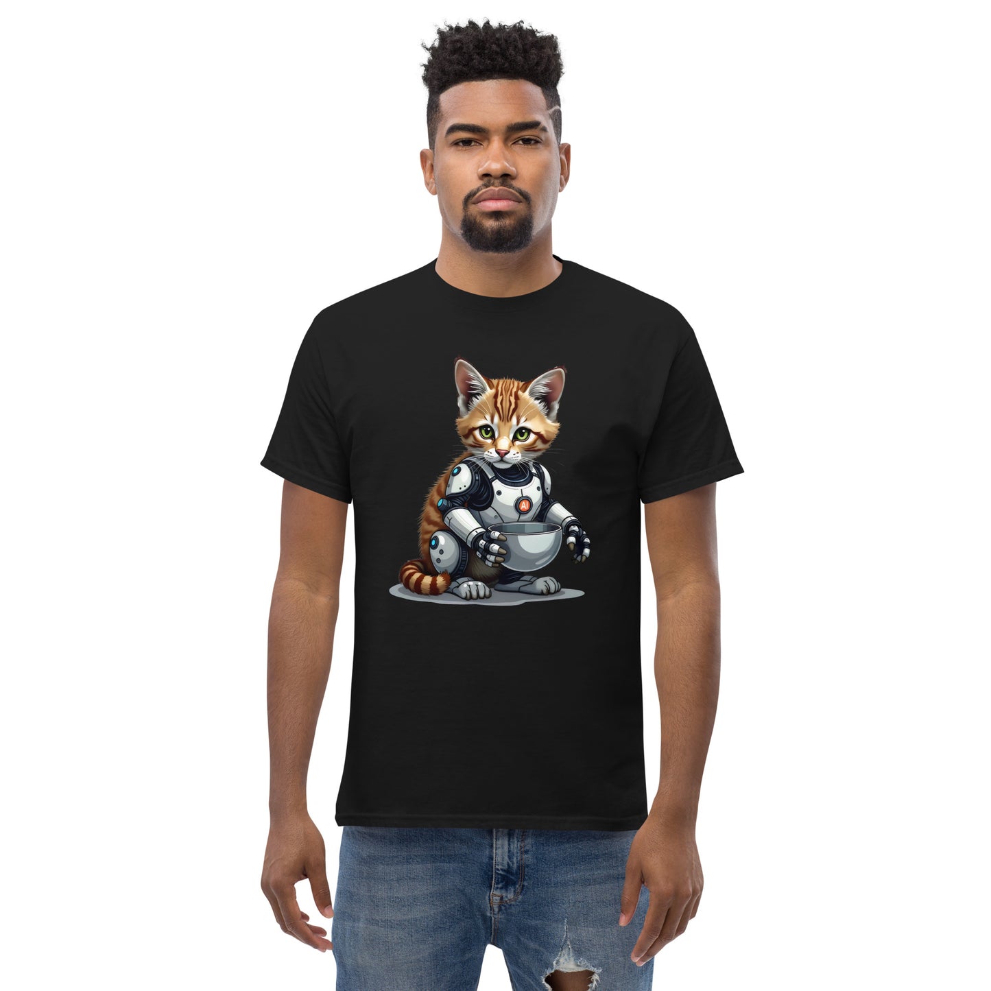 Unisex Popping AI cat classic tee